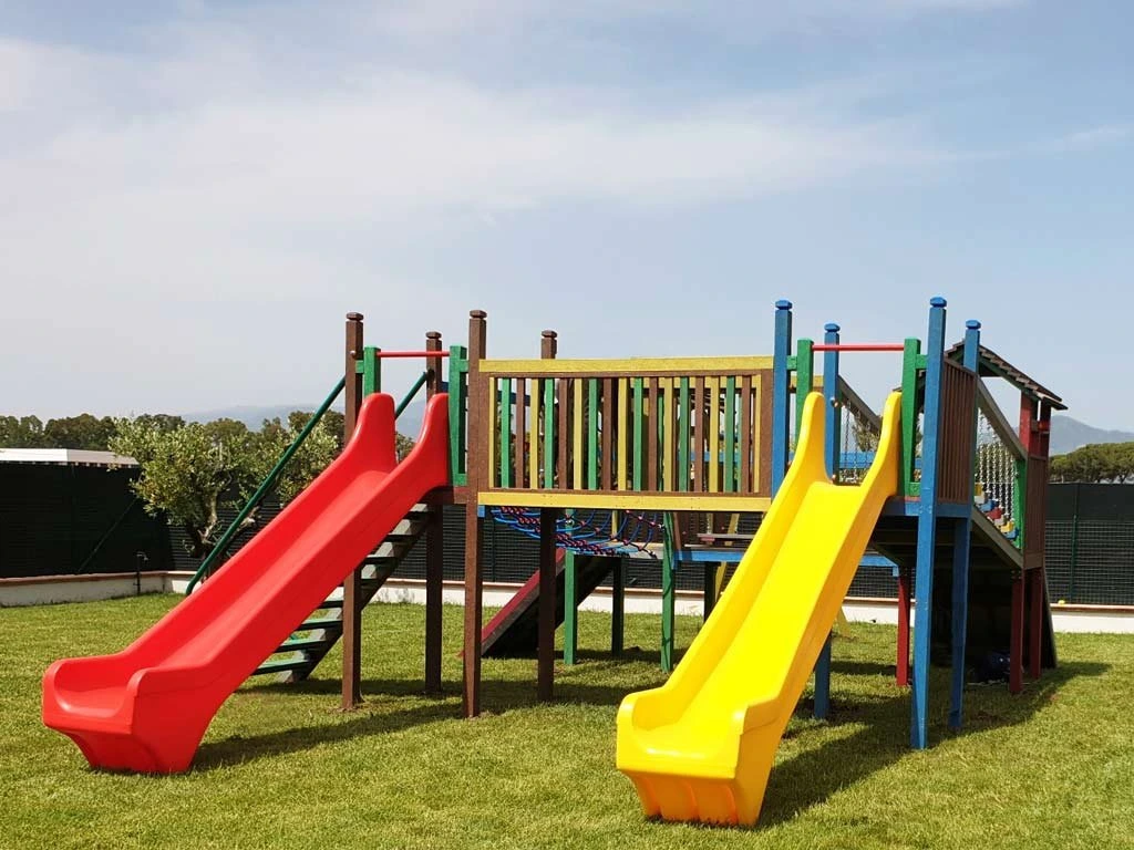 Combined Spider castle playground in Strongplast post-consumer recycled plastic - inclusive and ecological playground equipment for children