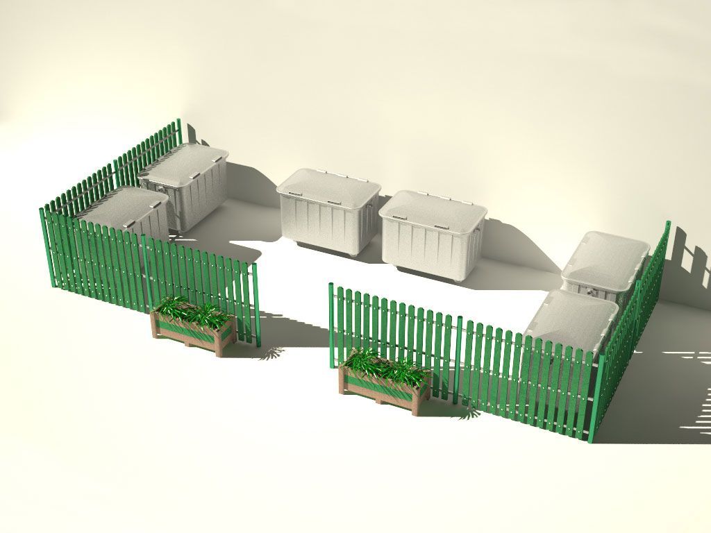 Pannello isola ecologica insieme