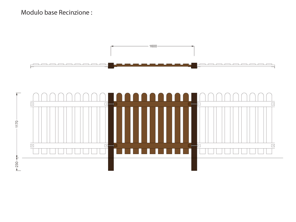 misure 2d recinzione country plastica riciclata strongplast postconsumo
