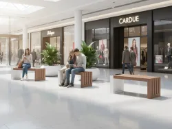 panca con plastica riciclata smart viva per centri commerciali foto