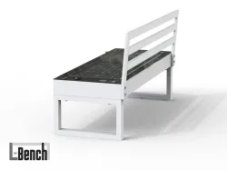 panchina smart L bench con schienale con fotovoltaico energia solare usb wireless charger 2