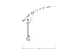 pensilina ppb acciaio policarbonato prospetto laterale