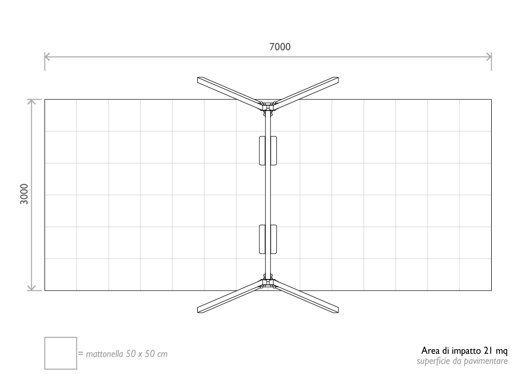 Columpios en plastico recyclado dos sentado normal plano de seguridad