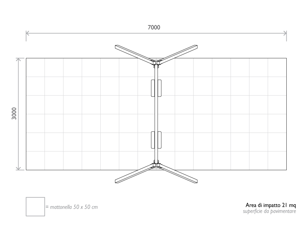 pianta di sicurezza altalena sedute piane strongplast trave acciaio cod 7101