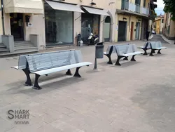 panchina shark e shark smart acciaio verniciato arredo urbano 4