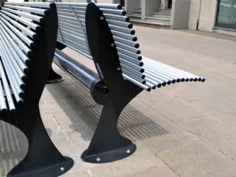 panchina shark e shark smart acciaio verniciato arredo urbano 6