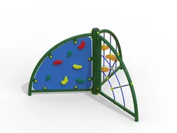 Triple Sensory Panel with Gym Featuring Rope, Climbing Grips, and Ascending Discs accessible and inclusive