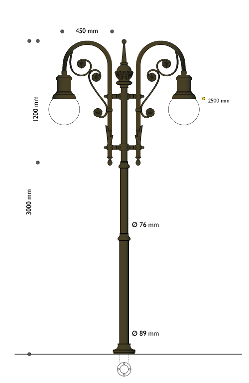 artistic pole with ornamental flower lighting equipment e27