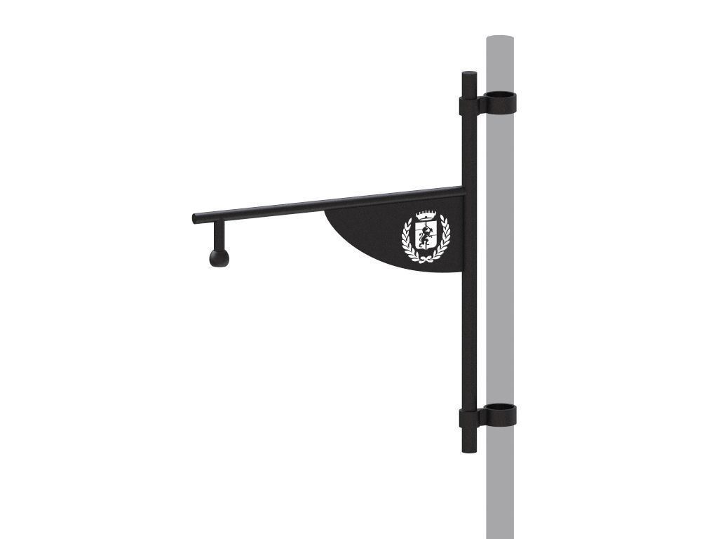 braccio con bandiera acciaio alluminio 509 singolo