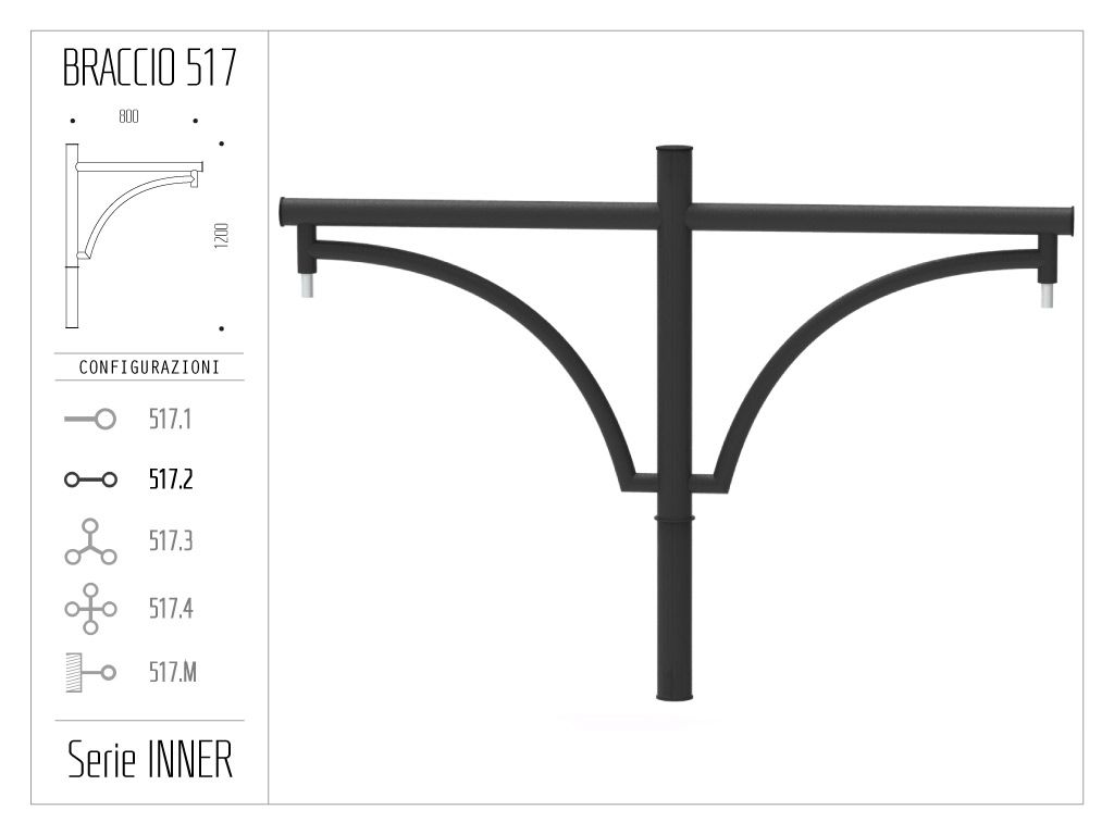 Braccio serie INNER con arco - doppio