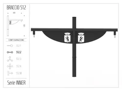 Braccio serie INNER con bandiera - singolo