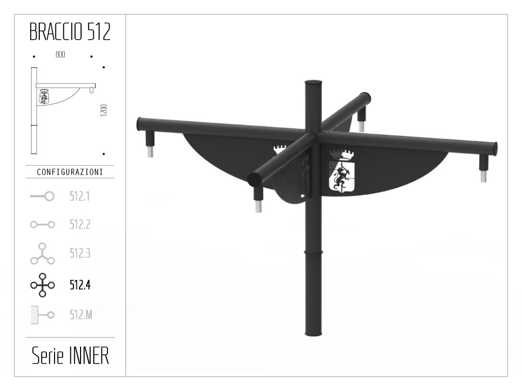 Braccio serie INNER con bandiera - singolo