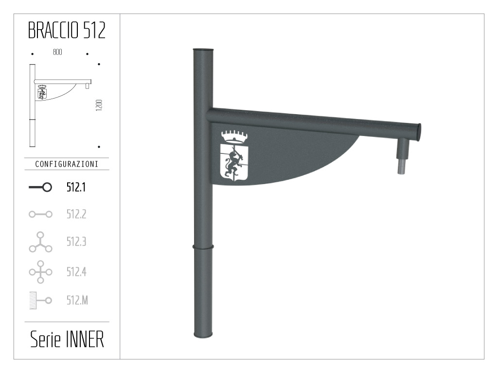 Braccio serie INNER con bandiera - singolo