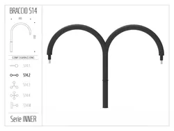 Braccio serie INNER curvo a pastorale - singolo