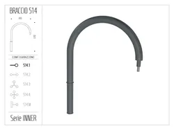 Braccio serie INNER curvo a pastorale - singolo