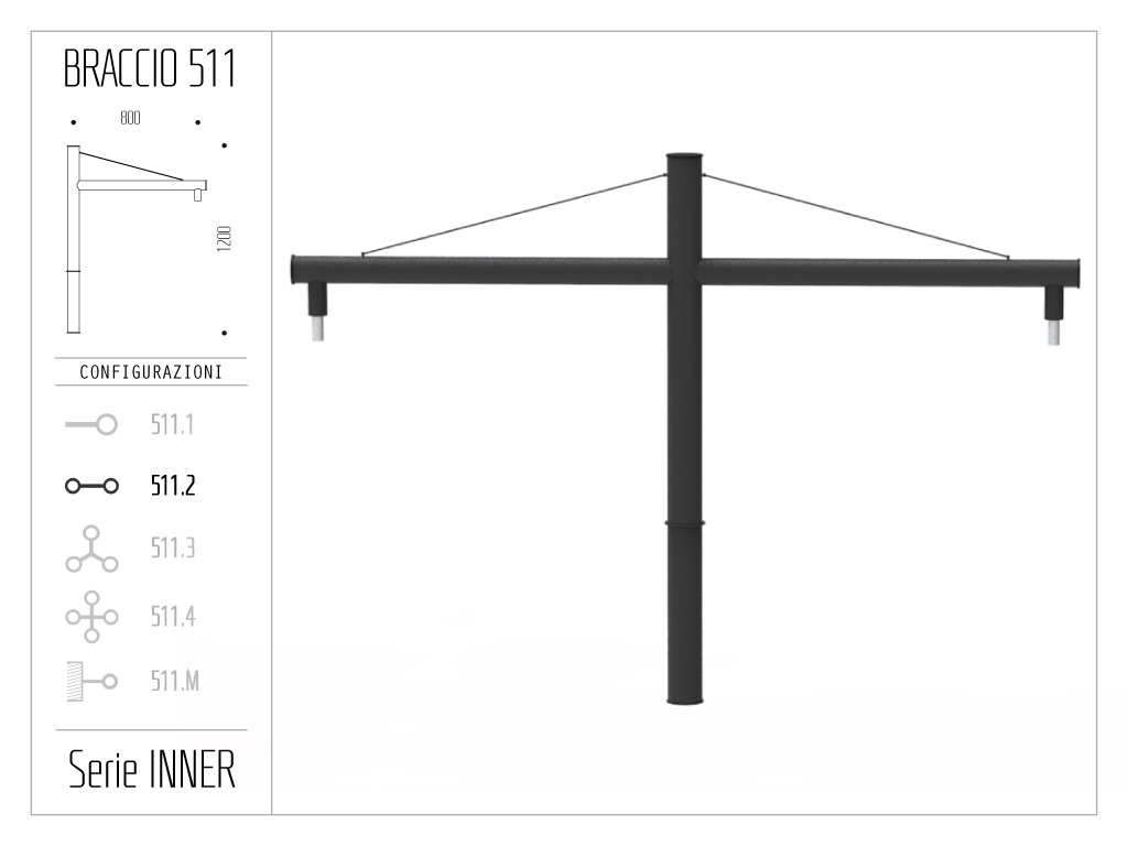 Braccio serie INNER con tirante - singolo