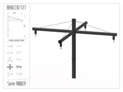 Braccio serie INNER con tirante - singolo
