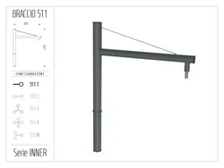 Braccio serie INNER con tirante - singolo