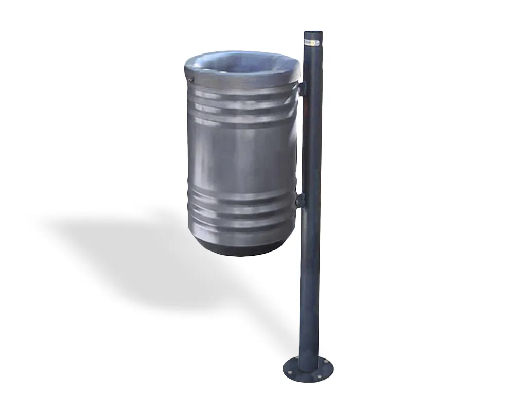 cestino klimt rigato acciaio coperchio antifuoco flangia tassellaggio