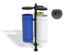 Cestino Michelangelo triplo classico capienza 50 lt con coperchio posacenere