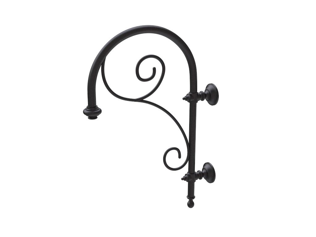 Cima a pastorale a muro con doppio arzigogolo in acciaio tipo Terragni