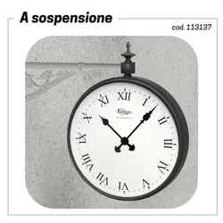 cod 113137 orologio artistico a sospensione ghisa e acciaio per mensola
