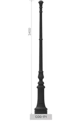 Palo in fusione di ghisa UNI EN 1561 GJL250 con base circolare grande