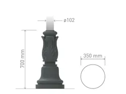 Base in ghisa UNI EN 1561 GJL250 per pali in acciaio tonda piccolissima.