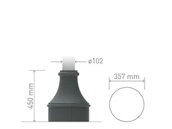 Base in ghisa UNI EN 1561 GJL250 per pali in acciaio conica media