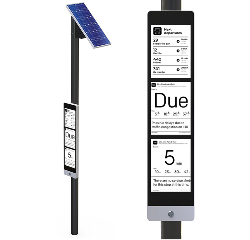 e paper bus stop kiosk fotovoltaico
