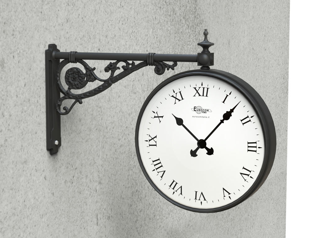 orologio artistico a sospensione ghisa e acciaio per mensola