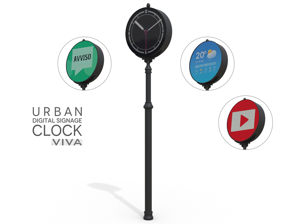 orologio artistico con schermo urban digital signage clock