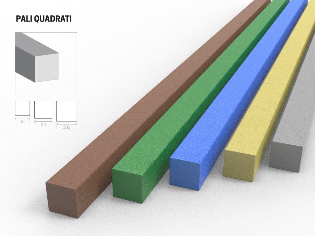 pali quadrati plastica riciclata strongplast