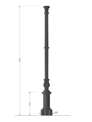 Palo grandissimo in ghisa con base 101G