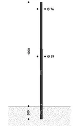 Palo rastremato in acciaio, HFT 4 metri