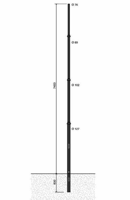 palo rastremato artistico RA309