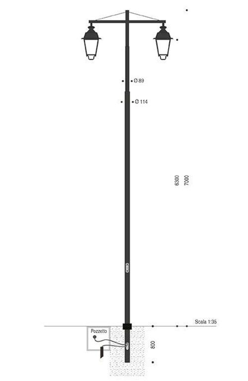 Palo serie INNER in acciaio