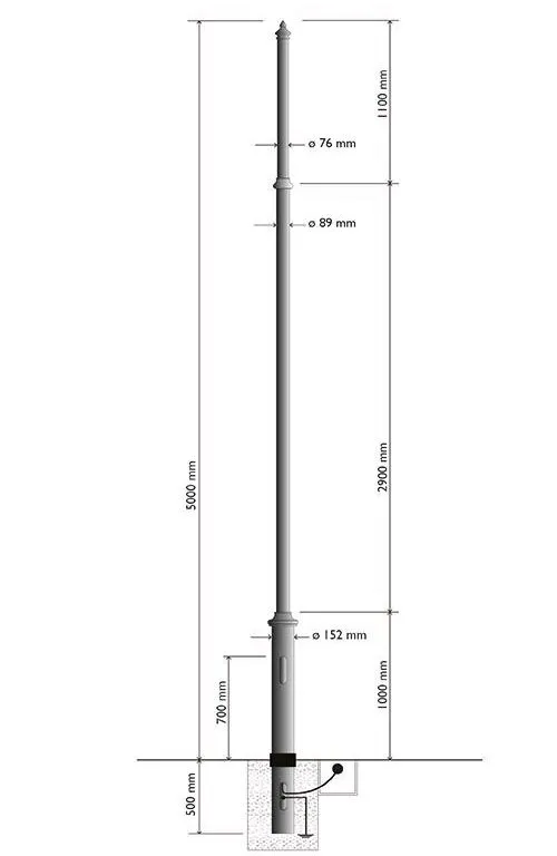 Palo artistico per telecamera di videosorveglianza