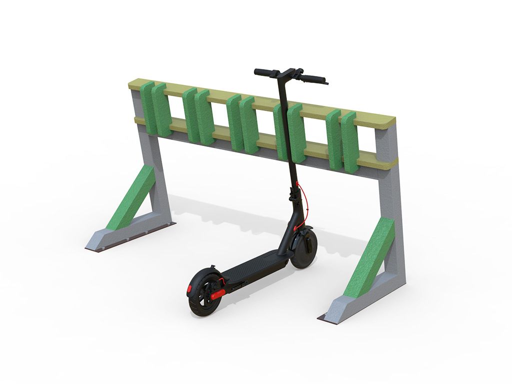 rastrelliera monopattini plastica riciclata strongplast