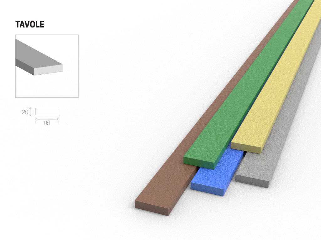 tavola 20x80 plastica riciclata strongplast