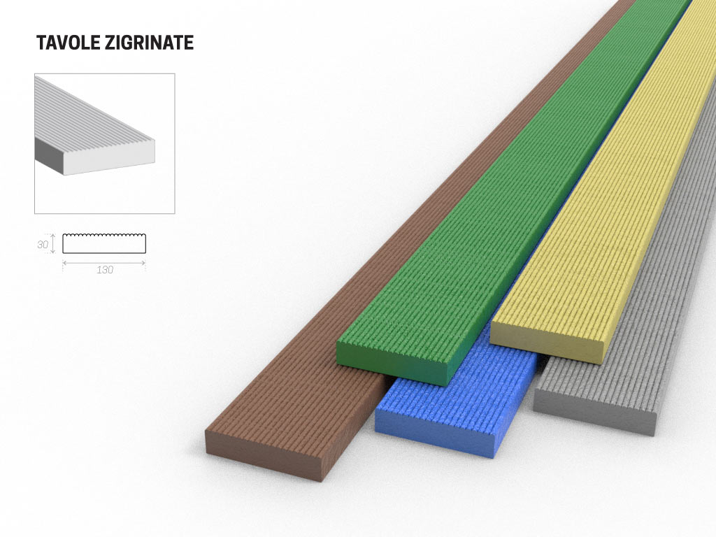 Profilo Tavola 30x150mm in plastica riciclata