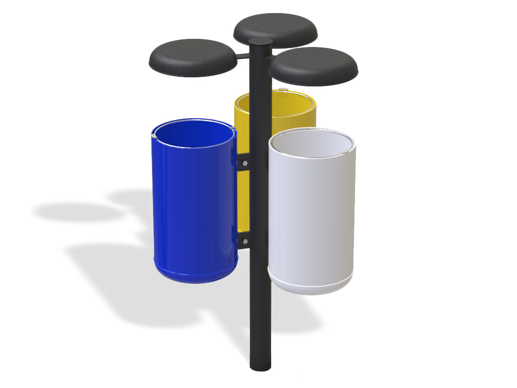 Cestino Triplo con coperchio