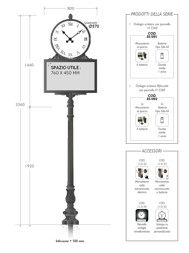 Misure Palina con orologio
