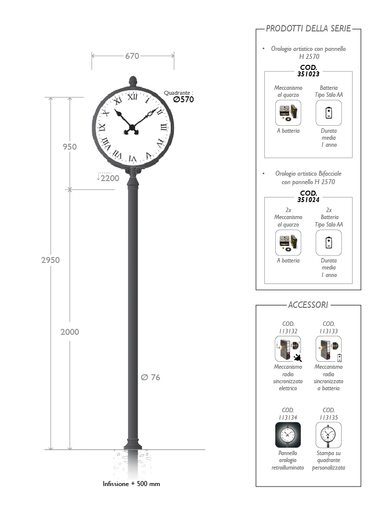 Misure orologio in acciaio