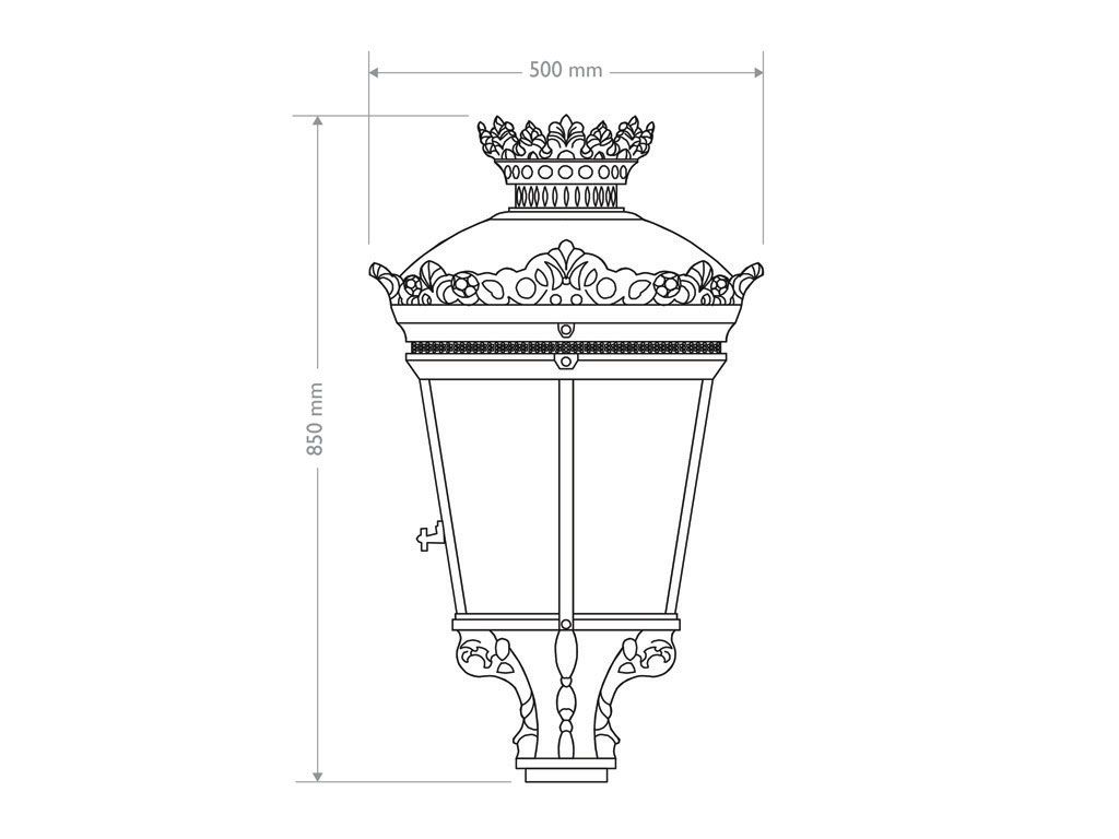 607 lanterna artistica imperiale pressofusione alluminio 2D
