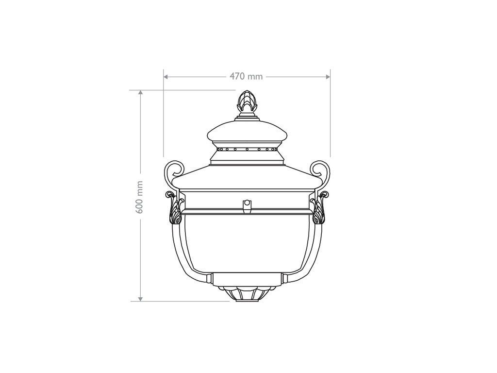 Lanterna artistica tipo Francia grande portata - 2D