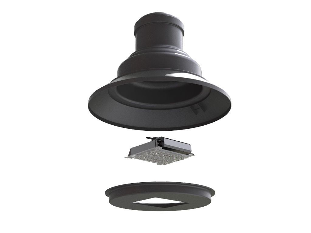 622 lampara tiratura alluminio ottica led osram esploso