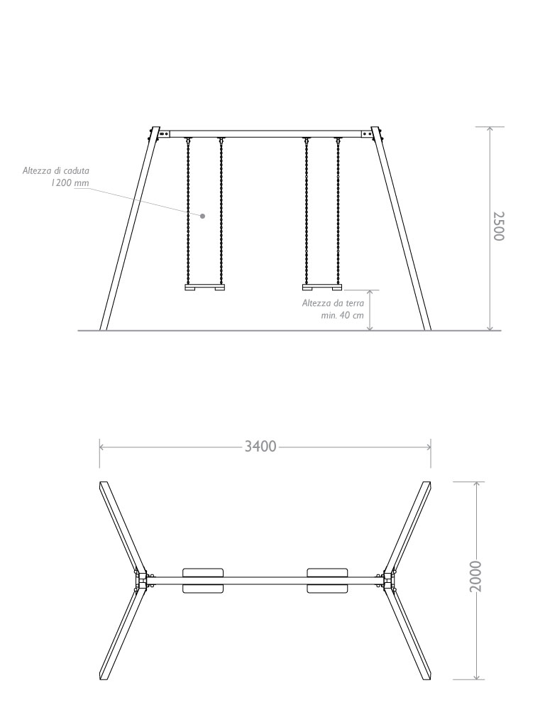 altalena gioco strongplast 2D prospetto