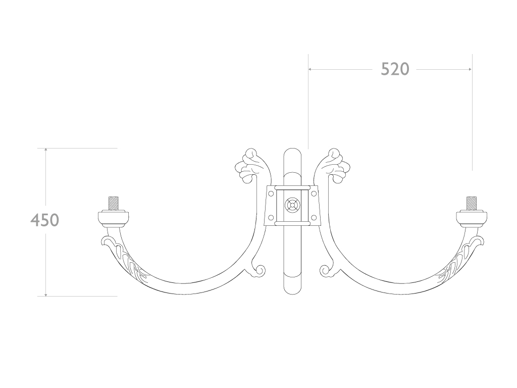 apelle cima tripla ghisa alluminio 403 3 dimensioni 2d
