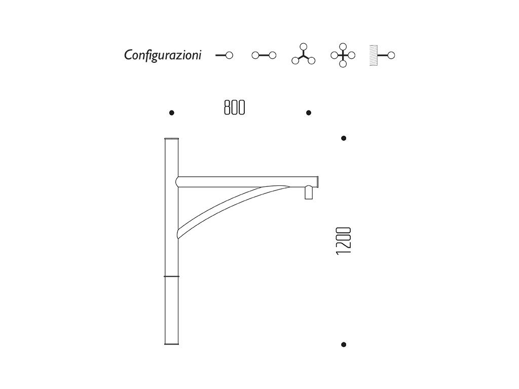 Braccio serie INNER con arco - dimensioni